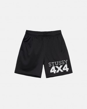 Men's Stussy 4X4 Mesh Shorts Black Ireland | SOJ-7848