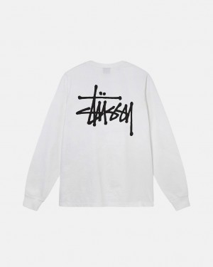 Men's Stussy Basic Stussy Ls Tees White Ireland | EZX-5772