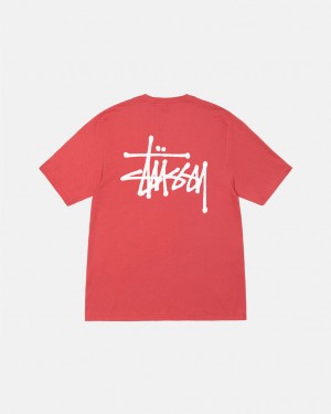 Men's Stussy Basic Stussy Tees Red Ireland | CJA-5135