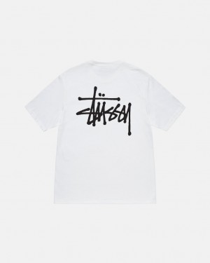 Men's Stussy Basic Stussy Tees White Ireland | SVQ-6934