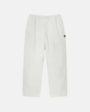 Men's Stussy Beach Pant Brushed Cotton Pants Beige Ireland | ZSZ-9753