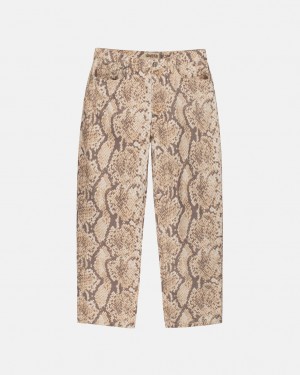 Men's Stussy Big Ol' Jean Washed Canvas Pants Snake Ireland | DXU-4041