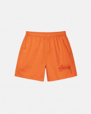 Men's Stussy Big Stock Nylon Shorts Orange Ireland | HQA-9411