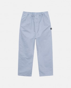 Men's Stussy Brushed Beach Pants Blue Ireland | HNW-1001