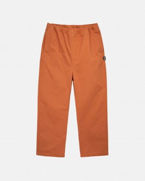 Men's Stussy Brushed Beach Pants Brown Ireland | YNN-9737