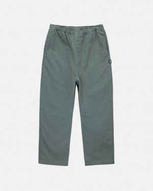 Men's Stussy Brushed Beach Pants Green Ireland | BXB-7660