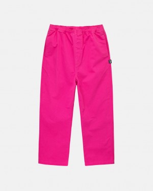 Men's Stussy Brushed Beach Pants Pink Ireland | ANP-7725