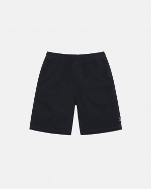 Men's Stussy Brushed Beach Shorts Black Ireland | OVA-1891