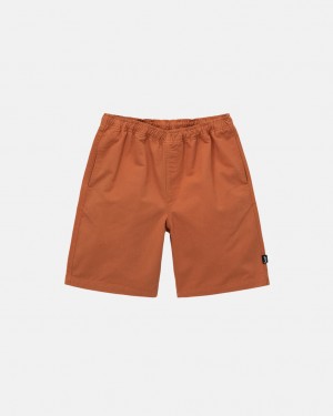 Men's Stussy Brushed Beach Shorts Brown Ireland | LGH-5068