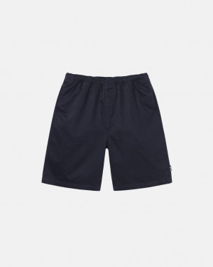 Men's Stussy Brushed Beach Shorts Navy Ireland | JWN-9575