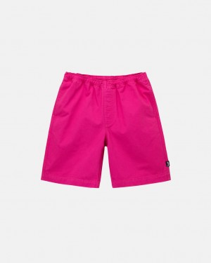 Men's Stussy Brushed Beach Shorts Pink Ireland | WND-6182