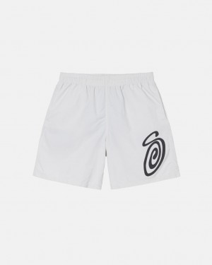 Men's Stussy Curly S Water Short Swimwear Beige Ireland | LME-9881