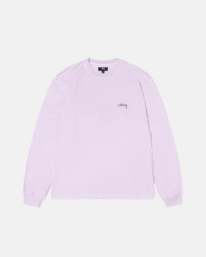 Men's Stussy Lazy Ls Tees Purple Ireland | VHG-0291