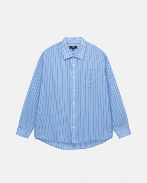 Men's Stussy Light Weight Classic Shirts Blue Ireland | TKM-0787