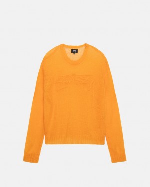 Men's Stussy Loose Knit Sweaters Orange Ireland | DHM-8660