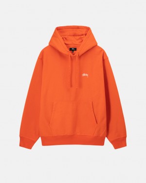 Men's Stussy Overdyed Stock Logo Hoodie Orange Ireland | UDB-2905