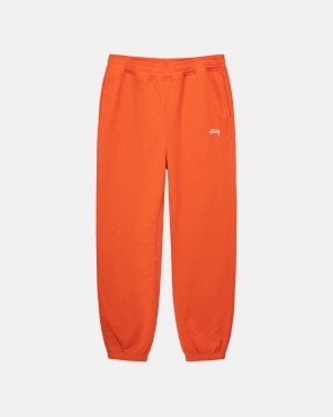 Men's Stussy Overdyed Stock Logo Pant Sweatshirts Orange Ireland | XNQ-5801