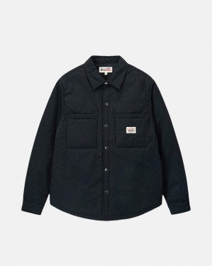 Men's Stussy Padded Tech Over Shirts Black Ireland | HJE-0004