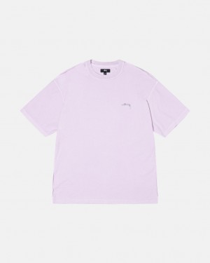 Men's Stussy Pig. Dyed Inside Out Crew Tees Purple Ireland | WBZ-8926