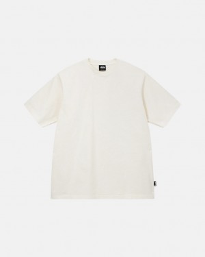 Men's Stussy Pigment Dyed Crew Tops Beige Ireland | FCV-2811