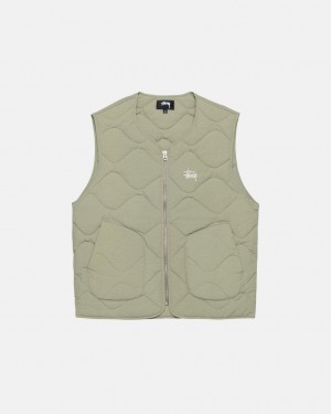 Men's Stussy Recycled Nylon Liner Vest Brown Ireland | RXI-6168