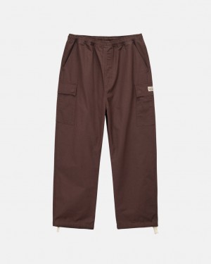 Men's Stussy Ripstop Cargo Beach Pants Brown Ireland | RDI-9003