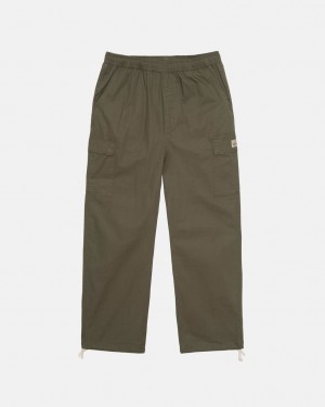 Men's Stussy Ripstop Cargo Beach Pants Olive Ireland | ZSY-0877