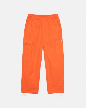 Men's Stussy Ripstop Cargo Beach Pants Orange Ireland | KWI-1101