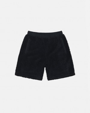 Men's Stussy Sherpa Shorts Black Ireland | LNX-5087