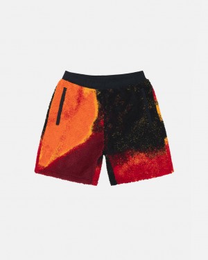 Men's Stussy Sherpa Shorts Black / Red Ireland | NME-9110