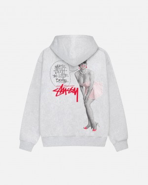 Men's Stussy Skate Tough Hoodie Grey Ireland | PVJ-0404