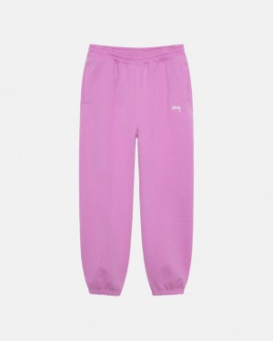 Men's Stussy Stock Logo Sweatpants Purple Ireland | EXQ-3960