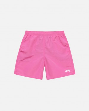 Men's Stussy Stock Water Short Swimwear Pink Ireland | EBQ-4527