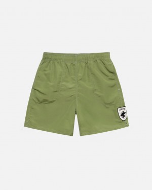 Men's Stussy Surfman Patch Water Short Swimwear Green Ireland | OZF-4438