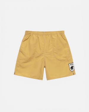 Men's Stussy Surfman Patch Water Short Swimwear Yellow Ireland | TEI-7884