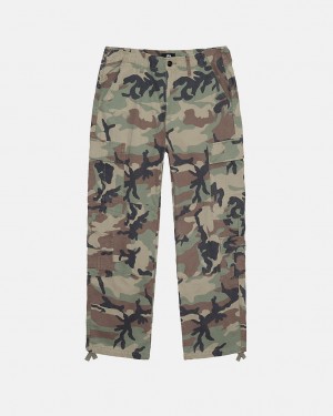 Men's Stussy Surplus Cargo Ripstop Pants Camo Ireland | XSG-7671