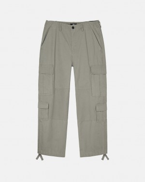 Men's Stussy Surplus Cargo Ripstop Pants Olive Ireland | GKJ-0294