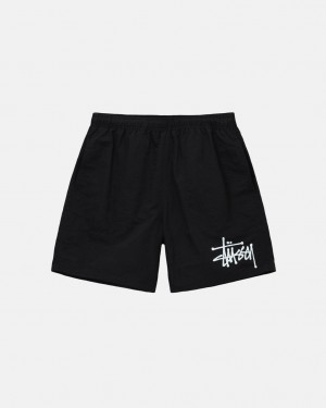 Men's Stussy Water Short Big Basic Shorts Black Ireland | VRB-6653