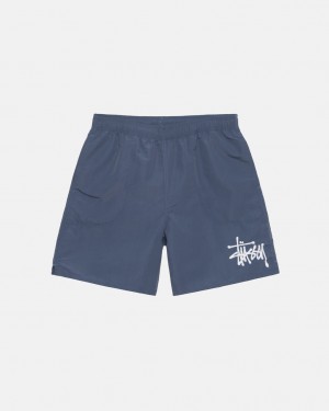 Men's Stussy Water Short Big Basic Shorts Navy Ireland | FMZ-5096