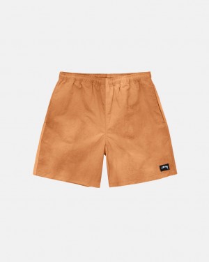 Men's Stussy Wave Dye Nylon Shorts Orange Ireland | RHJ-6601