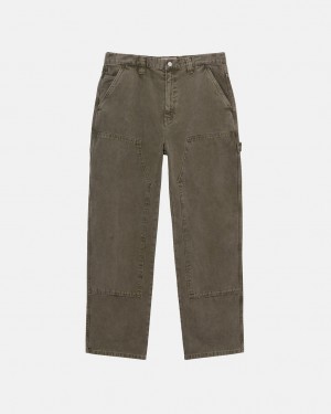 Men's Stussy Work Pant Canvas Pants Olive Ireland | XOP-2293