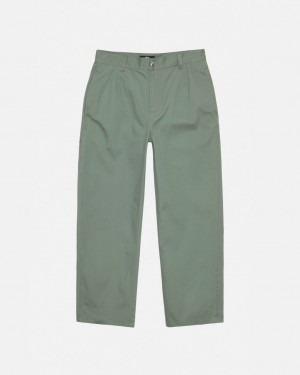 Men's Stussy Workgear Trouser Twill Pants Green Ireland | VBC-7743