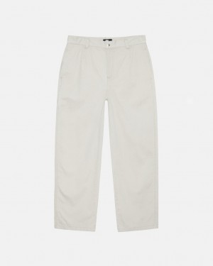 Men's Stussy Workgear Trouser Twill Pants White Ireland | VIA-8189