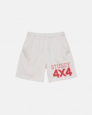 Women's Stussy 4X4 Mesh Shorts Beige Ireland | KQU-3063