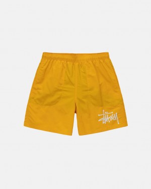 Women's Stussy Big Basic Water Short Swimwear Yellow Ireland | KIR-6506