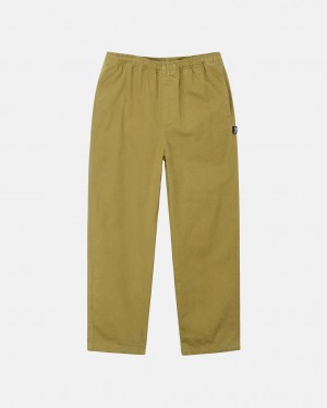 Women's Stussy Brushed Beach Pants Dark Olive Ireland | KKP-2725