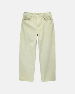 Women's Stussy Double Dye Big 'Ol Jeans Pants Cream Ireland | LVQ-5886