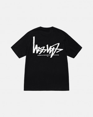 Women's Stussy Flipped Tees Black Ireland | HNG-3832