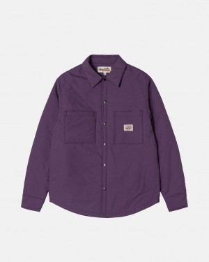 Women's Stussy Padded Tech Over Shirts Purple Ireland | GGH-0017