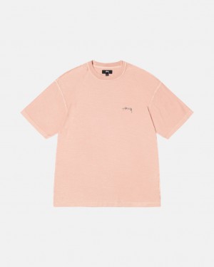 Women's Stussy Pig. Dyed Inside Out Crew Tees Light Pink Ireland | NAV-1381